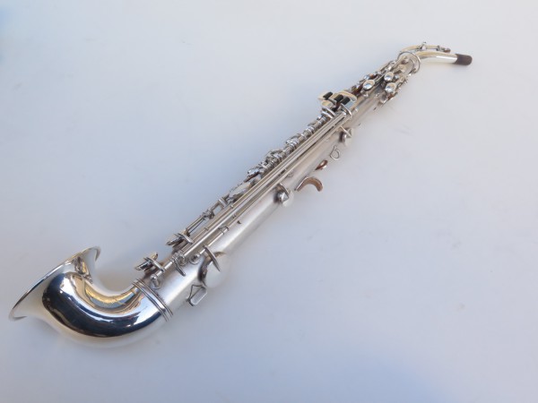 saxophone soprano King Saxello argenté sablé plaqué or (10)