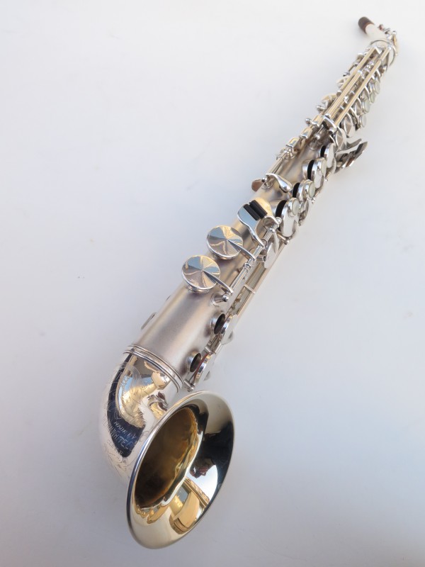 saxophone soprano King Saxello argenté sablé plaqué or (11)