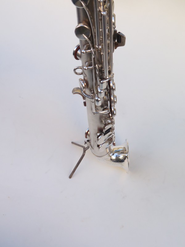 saxophone soprano King Saxello argenté sablé plaqué or (14)
