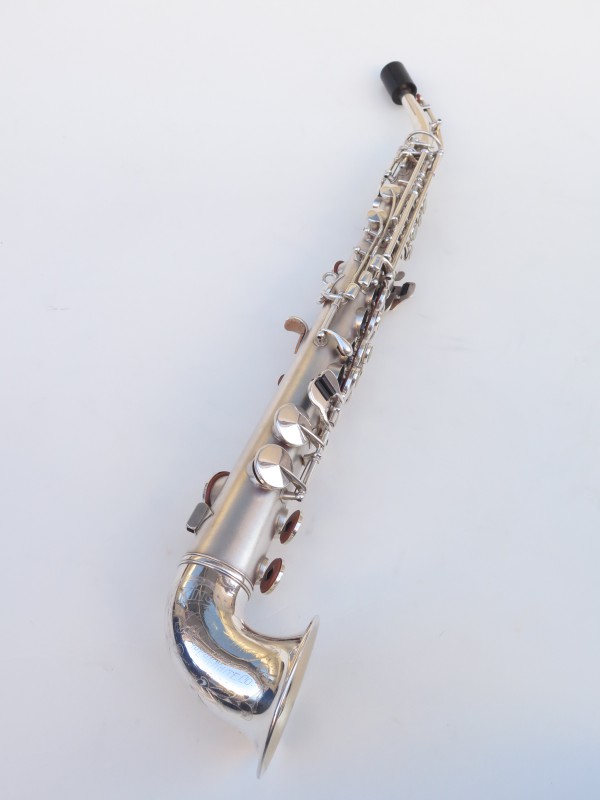 saxophone soprano King Saxello argenté sablé plaqué or (2)
