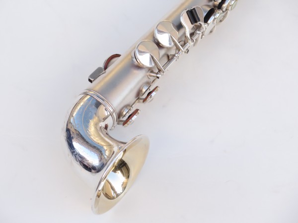 saxophone soprano King Saxello argenté sablé plaqué or (3)
