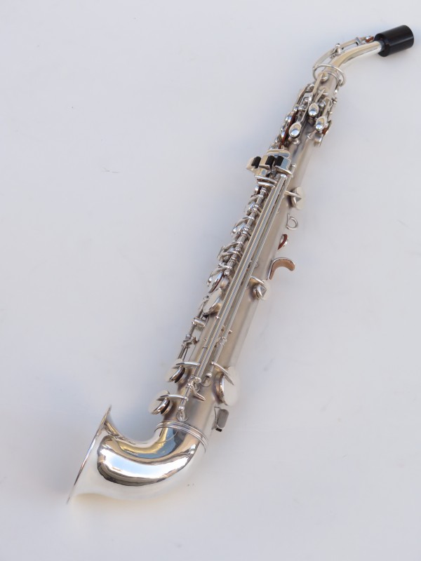 saxophone soprano King Saxello argenté sablé plaqué or (4)