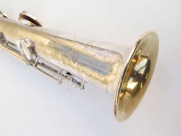 Saxophone soprano Conn argenté gravé (15)