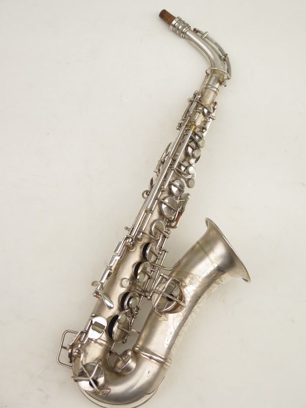 Saxophone alto Conn New Wonder 2 argenté sablé plaqué or Charles Ward Hoosier Hot Shot (6)