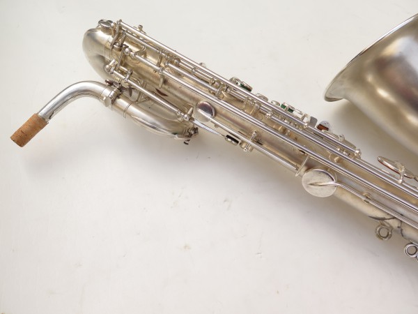 Saxophone baryton Buescher Aristocrat Big B argenté sablé (5)