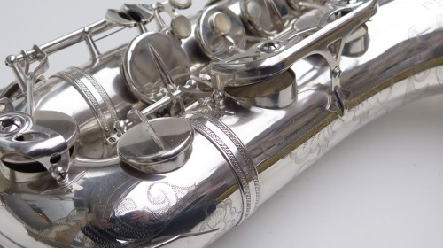 Saxophone ténor Selmer Mark 6 argenté gravé plaqué or (1)