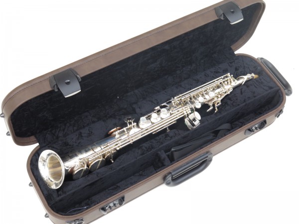Saxello saxophone soprano Rampone R1 Jazz argenté gravé (12)