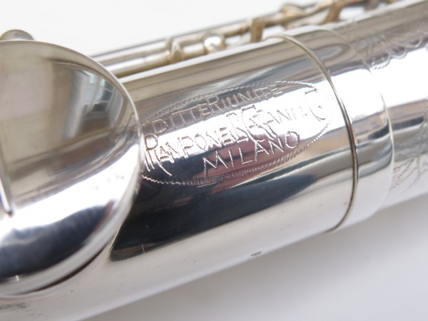 Saxello saxophone soprano Rampone R1 Jazz argenté gravé (6)