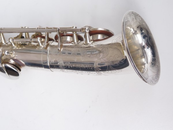 Saxello saxophone soprano Rampone R1 Jazz argenté gravé (9)