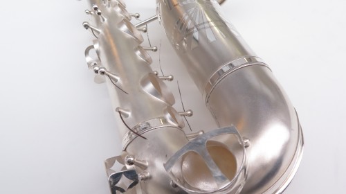 Saxophone alto Lebblanc semi rationnel argenté sablé gravé (1)