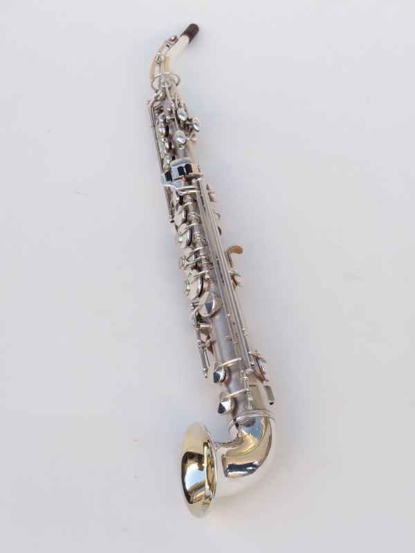 saxophone soprano King Saxello argenté sablé plaqué or (5)