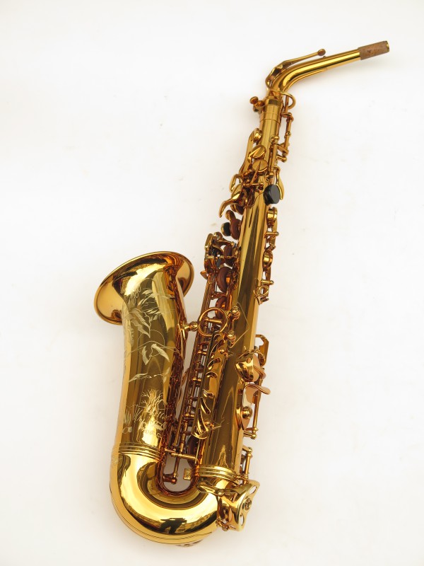 Saxophone alto Selmer Reference 54 verni gravé limited edition flamingo africa sans fa# (10)