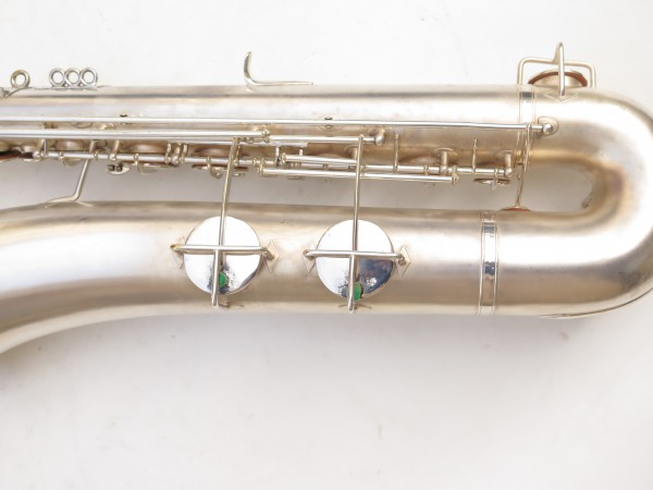 Saxophone baryton Buescher Aristocrat Big B argenté sablé (14)