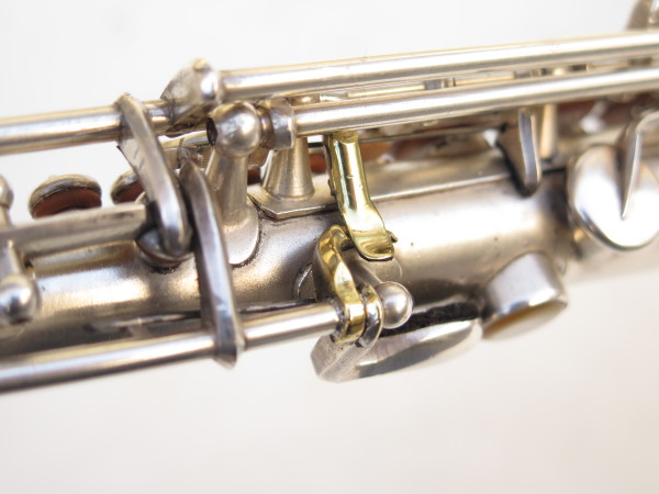 Saxophone soprano Pierret corps embouti argenté (1)
