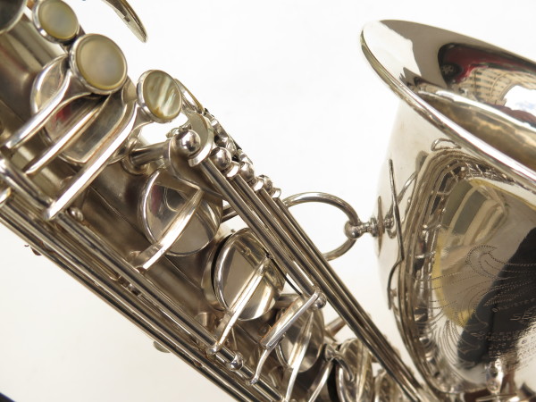 Saxophone ténor Selmer Balanced Action argenté sablé gravé commonwealth (5)