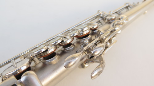 Saxophone soprano Martin stencil Concertone argenté sablé plaqué or (1)
