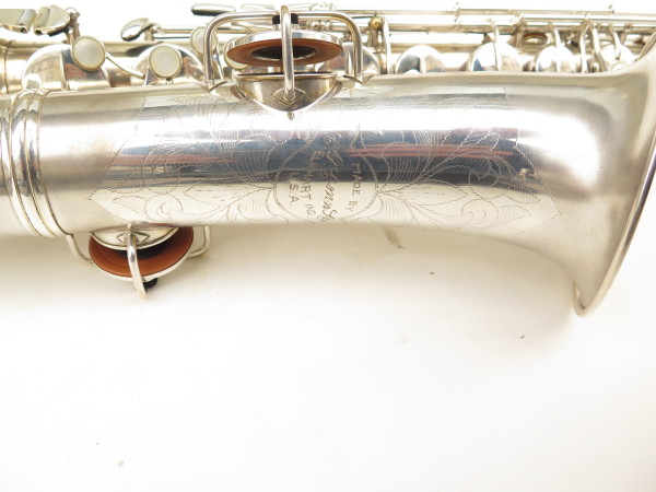 Saxophone ténor en Ut Conn New wonder 2 argenté gravé plaqué or (5)