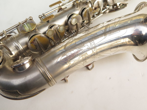 Saxophone alto Conn Transitionnel argenté sablé gravé Ladyface (4)