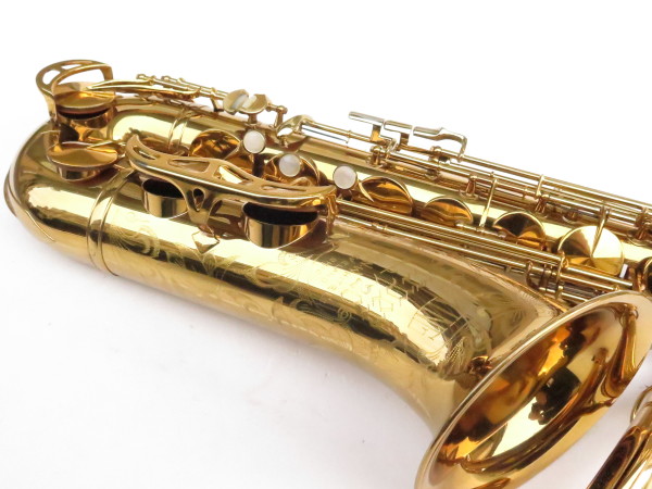 Saxophone ténor King Super 20 verni gravé bocal argent massif double emboitement (15)