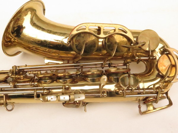 Saxophone alto King Super 20 twenty full pearl bocal argent massif verni gravé (17)