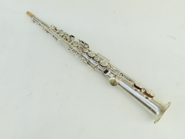 Saxophone soprano Wurlitzer stencil Martin argenté sablé (4)